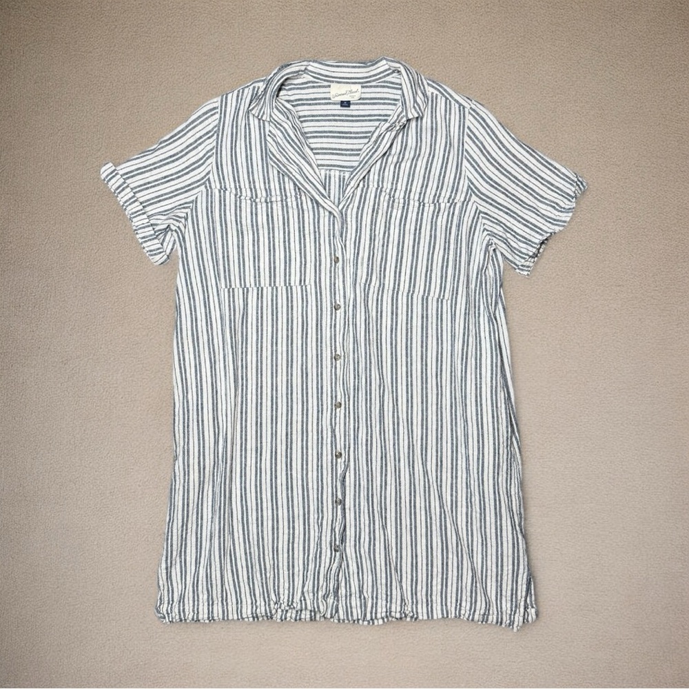 Universal Thread Relaxed T Shirt Dress with Buttons & Pockets - M